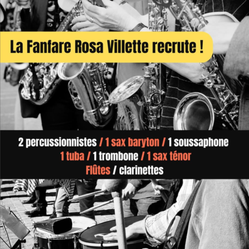 #FANFARE ROSA VILLETTE: On recrute pour cette rentrée!!! Concert 27 sept Pailleron!